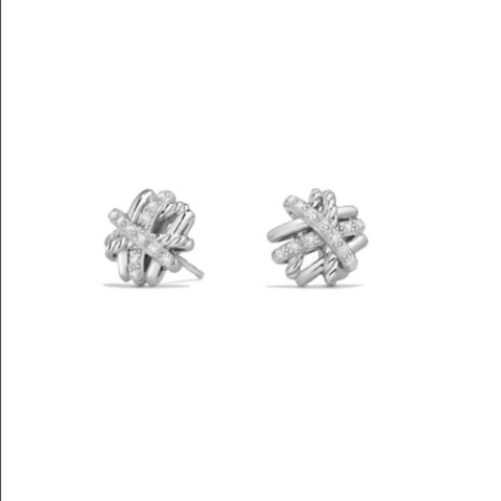 David Yurman Diamond Crossover Earrings